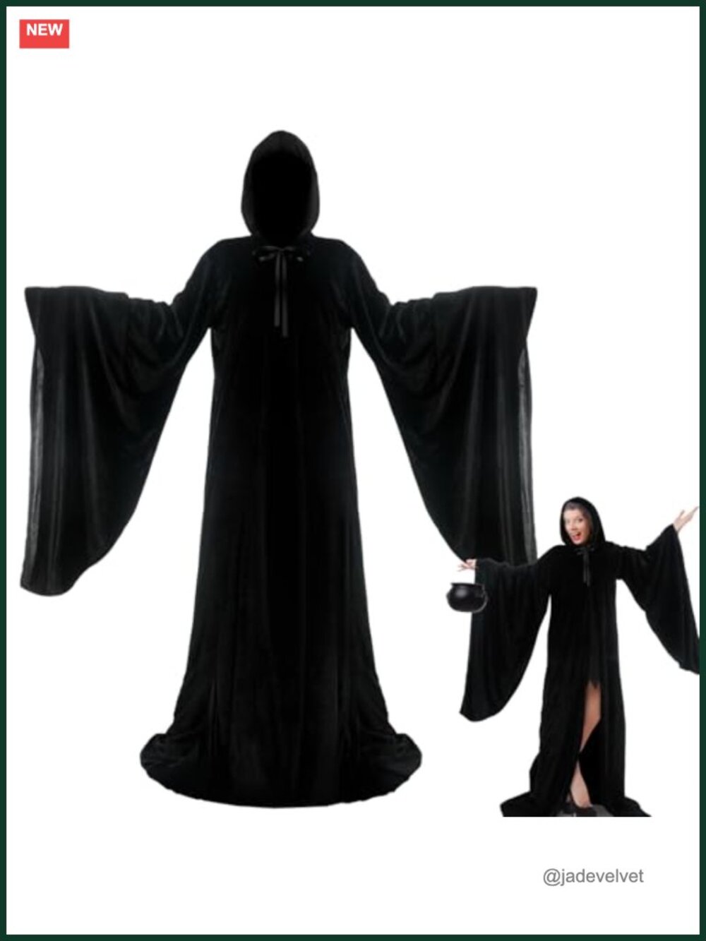 Witch Cloak Wizard Cape Halloween Velvet Women